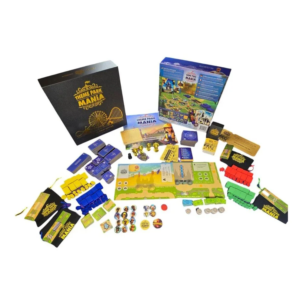 Theme Park Mania Board Game Limited First Edition Strategy Game With Accessories